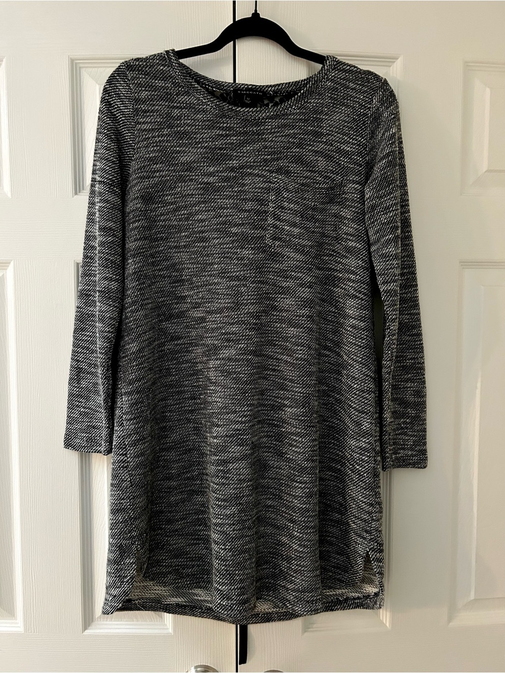Staccato Black & White Marled Long-Sleeve Knit Dress